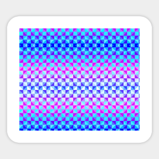 Pink and Blue Holographic Checkered Pattern Sticker